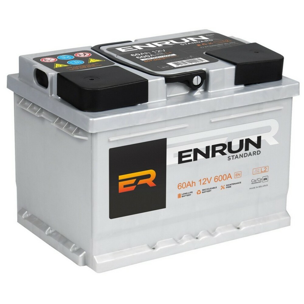 Аккумулятор ENRUN Standard 60 А/ч обратная R+ L2 242х175х190 EN600 А