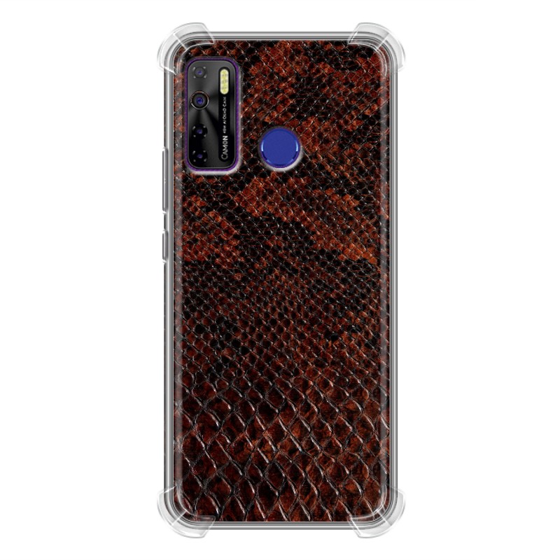 

Дизайнерский силиконовый с усиленными углами чехол для Tecno Camon 15 Змеиная кожа