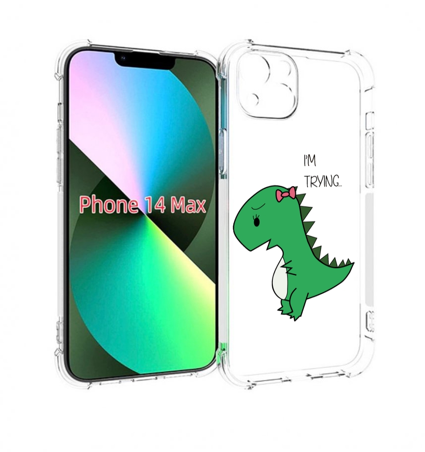 

Чехол MyPads динозаврик-девочка для iPhone 14 Plus (6.7), Прозрачный, Tocco