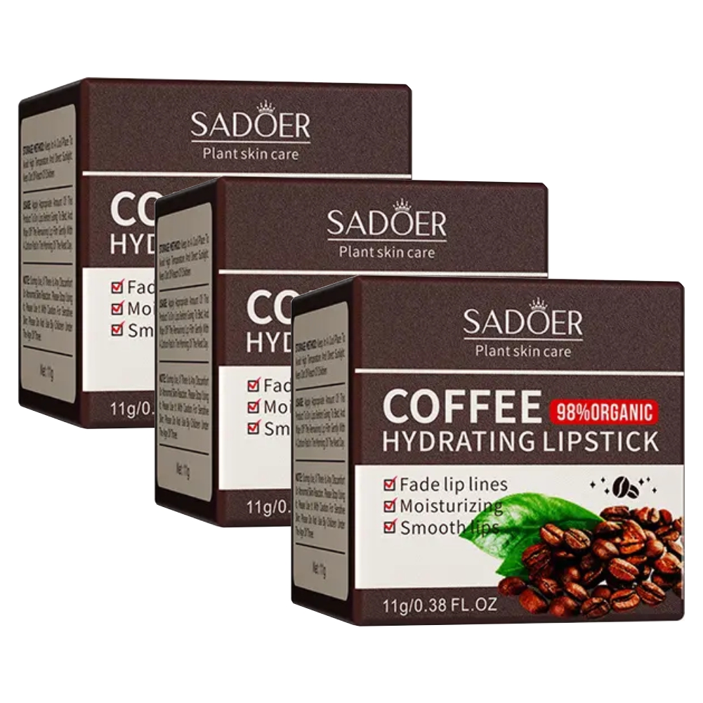 Набор Sadoer Увлажняющий бальзам для губ с экстрактом кофе 5,8 г х 3 шт резинка для волос селена набор 2 шт плотная жатка микс