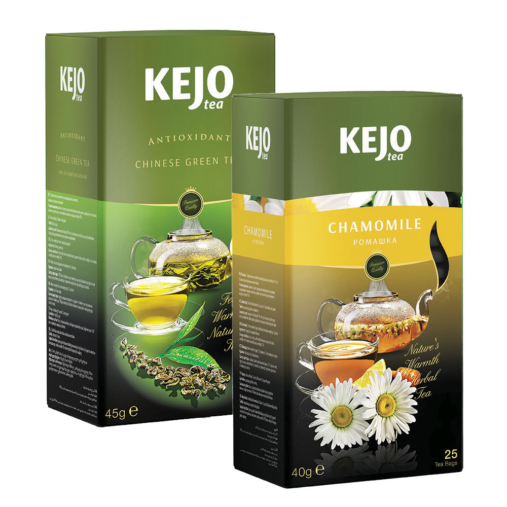 

Набор чая KEJOfoods Зеленый китайский 25 пакетиков, Ромашка 25 пакетиков