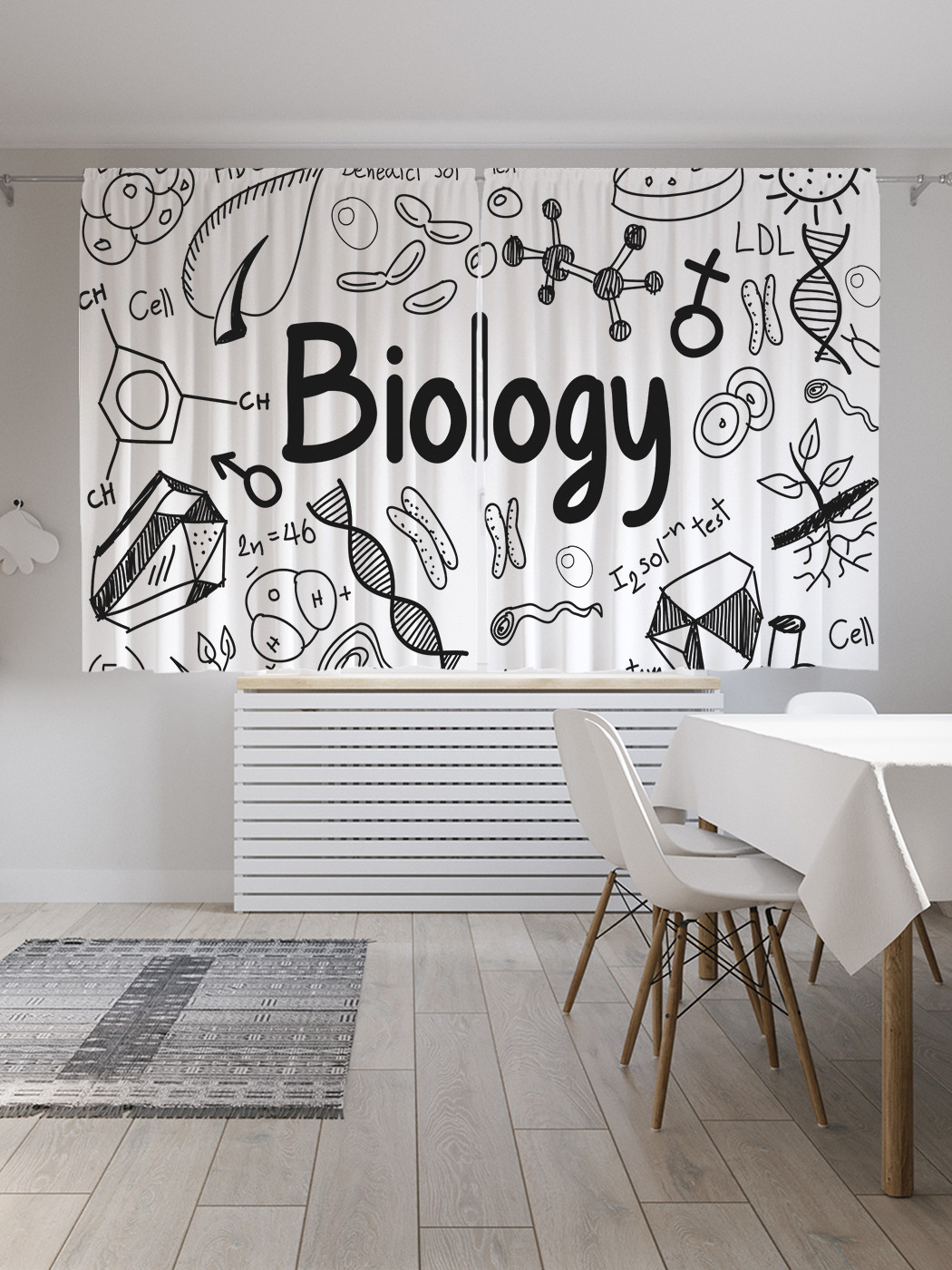 

Шторы JoyArty с фотопечатью "Биологическая графика" из сатена, 290х180 см, Биологическая графика