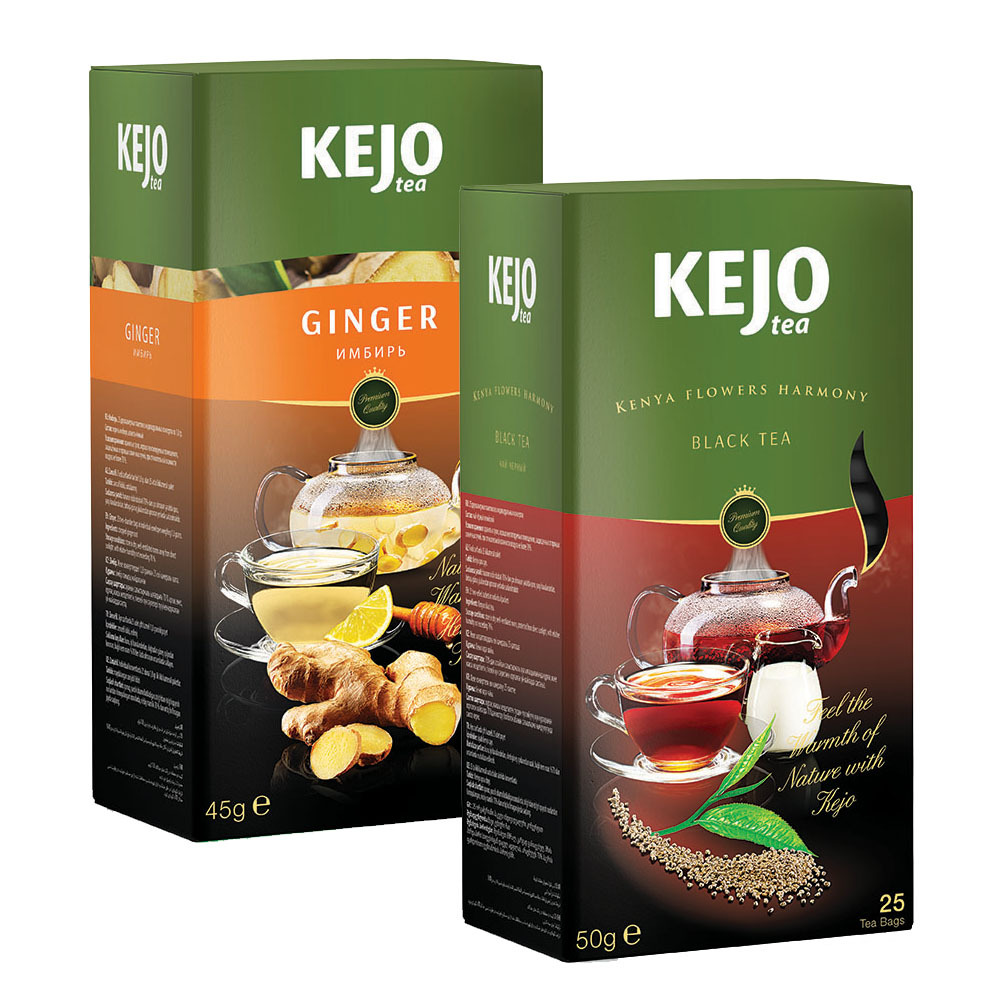 

Набор чая KEJOfoods Имбирь 25 пакетиков, Кения черный 25 пакетиков