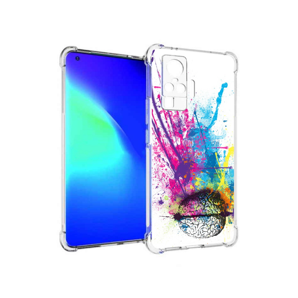 

Чехол MyPads Tocco для Vivo X50 Pro яркий красочный мозг (PT151209.405.710), Прозрачный, Tocco