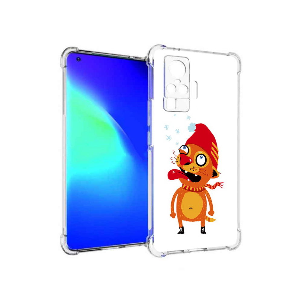 

Чехол MyPads Tocco для Vivo X50 Pro Зимний кот (PT151209.405.88), Прозрачный, Tocco