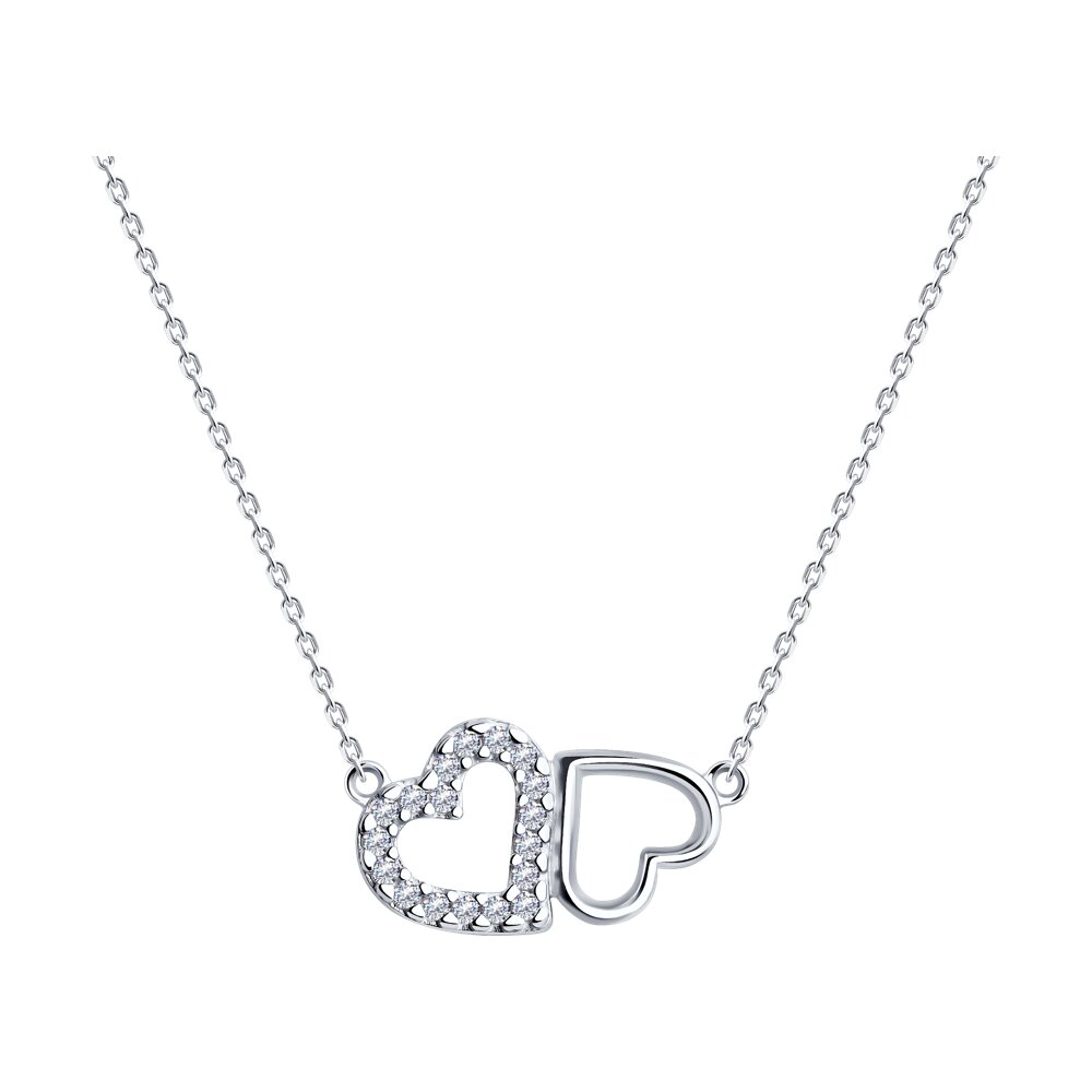 

Колье из серебра 40-45 см SOKOLOV 94070724-9, фианит, 94070724-9
