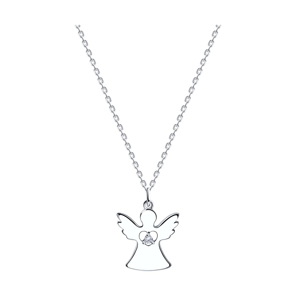 

Колье из серебра 40-45 см SOKOLOV 94070790-9, фианит, 94070790-9