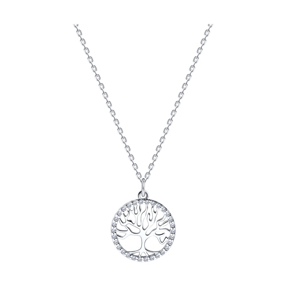 

Колье из серебра 40-45 см SOKOLOV 94070796-9, фианит, 94070796-9