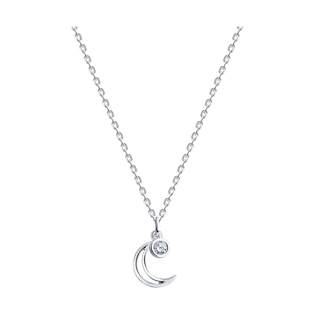 

Колье из серебра 40-45 см SOKOLOV 94070817-9, фианит, 94070817-9