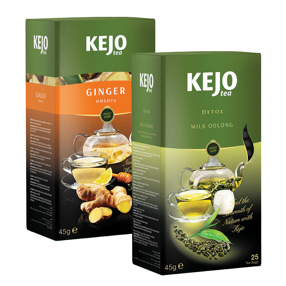 

Набор чая KEJOfoods Имбирь 25 пакетиков, Молочный улун 25 пакетиков