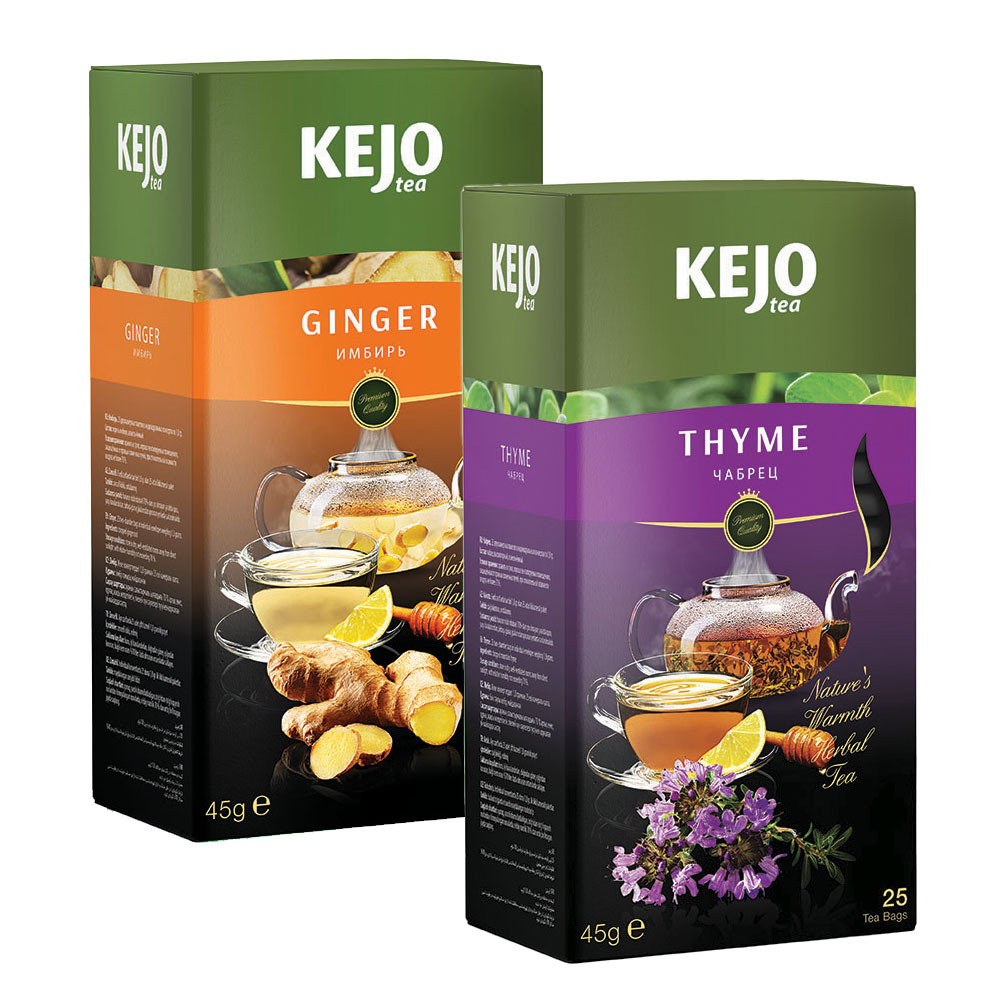 

Набор чая KEJOfoods Имбирь 25 пакетиков, Чабрец 25 пакетиков