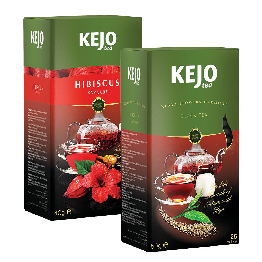 

Набор чая KEJOfoods Каркаде 25 пакетиков, Кения черный 25 пакетиков