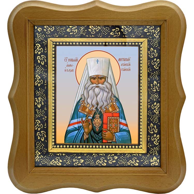 

Николай (Могилевский) исповедник, митрополит Алма-Атинский. Икона на холсте.