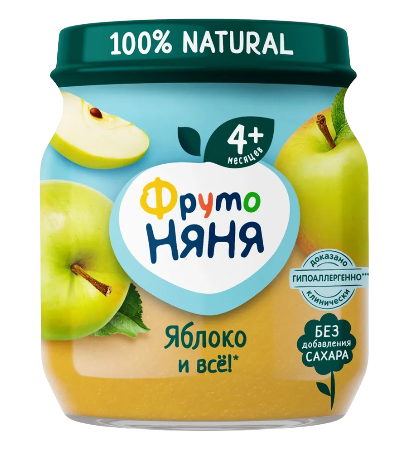 

Пюре фруктовое ФрутоНяня из яблок с 4 месяцев, 100 г