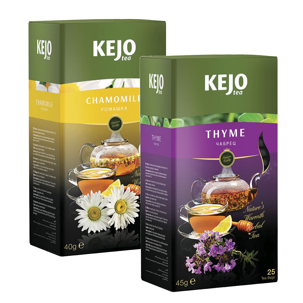 

Набор чая KEJOfoods Ромашка 25 пакетиков, Чабрец 25 пакетиков