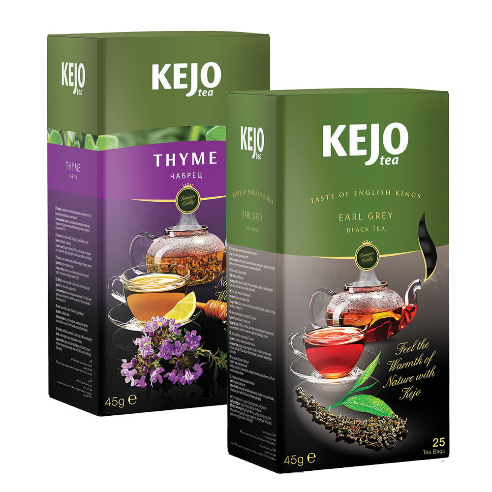 

Набор чая KEJOfoods Чабрец 25 пакетиков, Эрл Грей черный 25 пакетиков