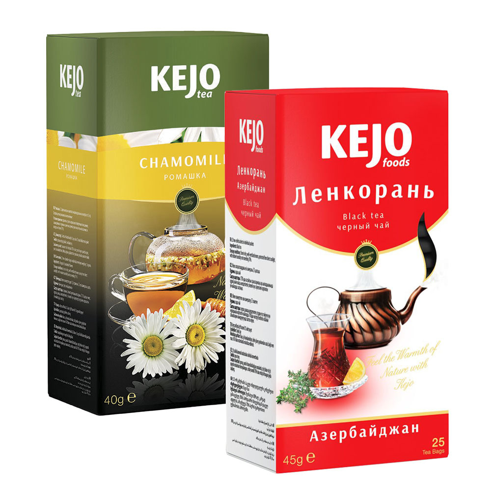 

Набор чая KEJOfoods Ленкорань черный 25 пакетиков, Ромашка 25 пакетиков