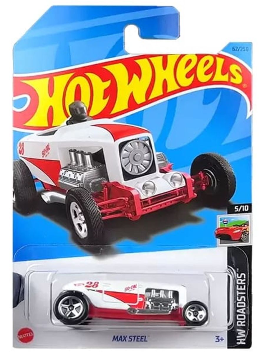 Машинка Hot Wheels легковая машина HKH39 металлическая MAX STEEL бело-красный