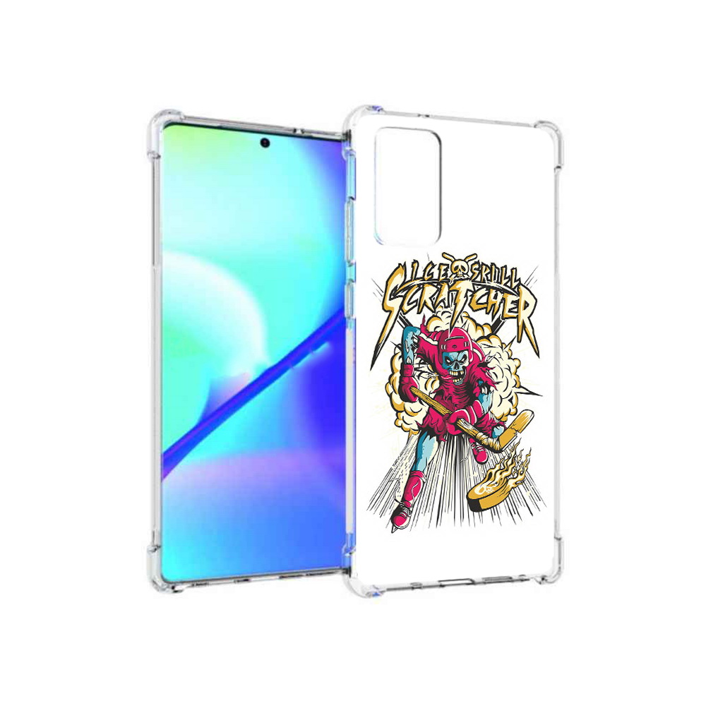 

Чехол MyPads Tocco для Samsung Galaxy Note 20 нарисованный скелет хоккеист, Прозрачный, Tocco