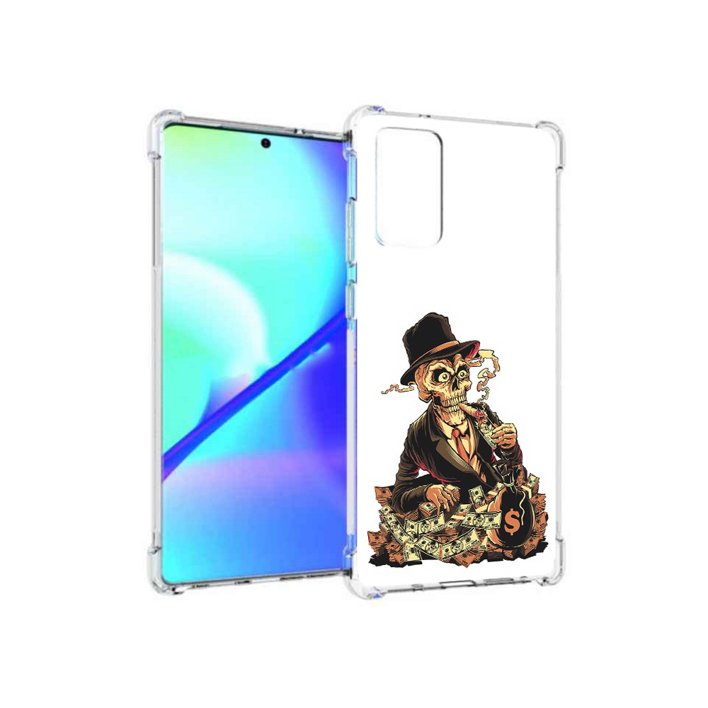 

Чехол MyPads Tocco для Samsung Galaxy Note 20 нарисованный череп с сигаретой, Прозрачный, Tocco