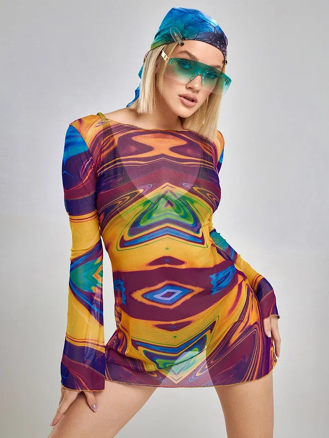 Пляжная туника женская ALZA ST0004 оранжевая 40-42 RU