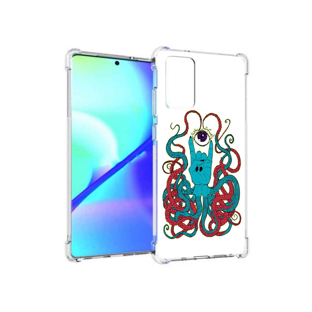 

Чехол MyPads Tocco для Samsung Galaxy Note 20 осьминог-рука абстракция (PT152536.527.530), Прозрачный, Tocco