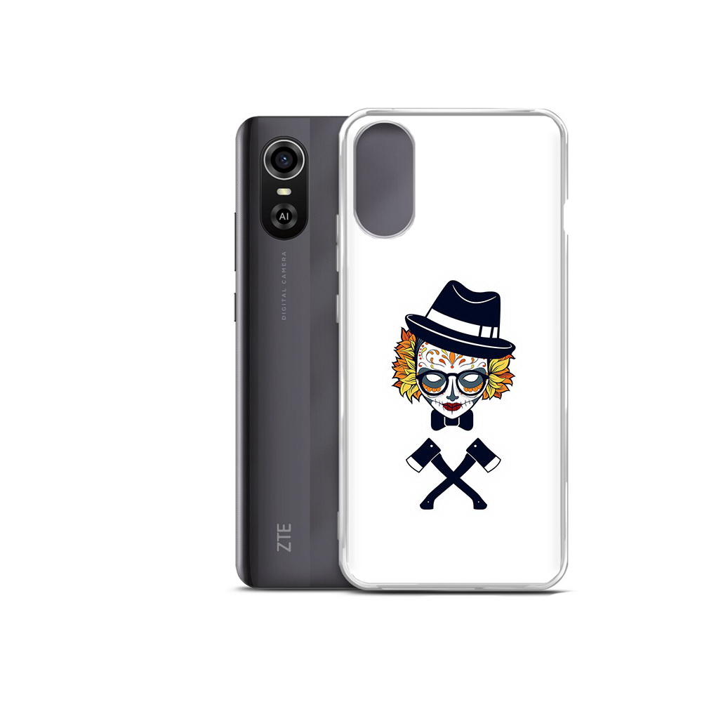 Чехол MyPads Tocco для ZTE Blade A31 Plus девушка в маске с топорами рисунок