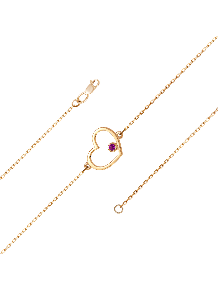 

Браслет из серебра с рубином искусственным р.16.5 SamoroDki Jewelry 4-03-015-02з, 4-03-015-02з