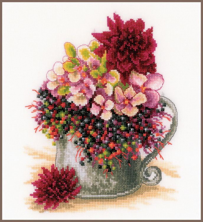фото Набор для вышивания lanarte «розовый букет» pn-0185110