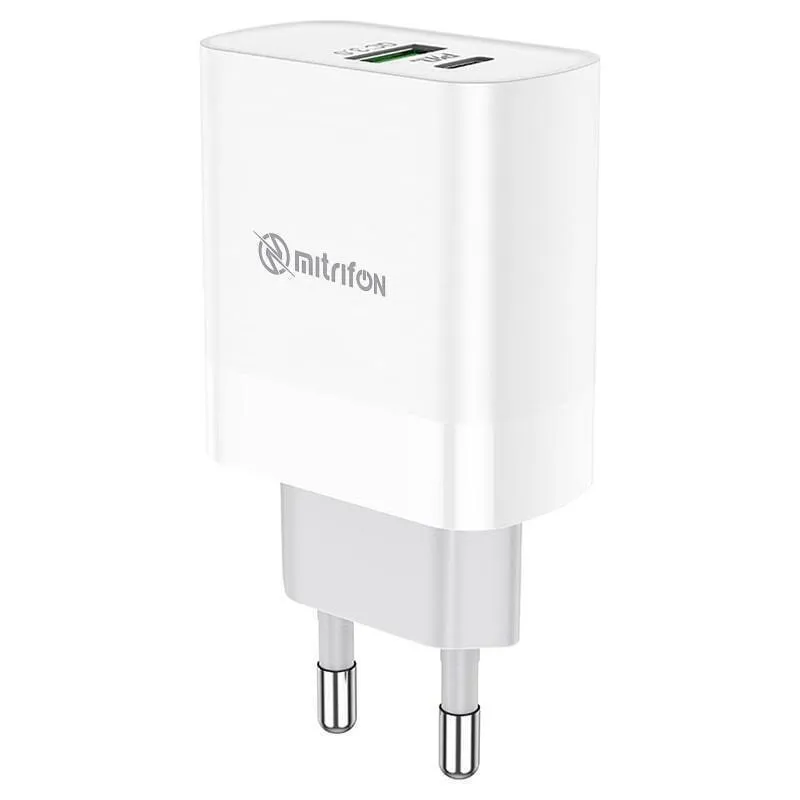 фото Зарядное устройство mitrifon ap1, usb+type-c, быстрая зарядка (pd+qc3.0+fcp+acp)