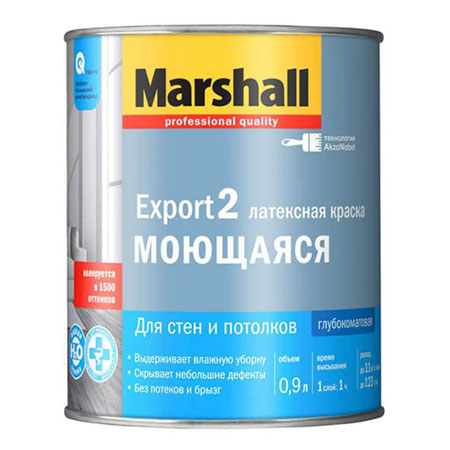 Краска Marshall Export 2 латексная, глубокоматовая, BC, 900 мл