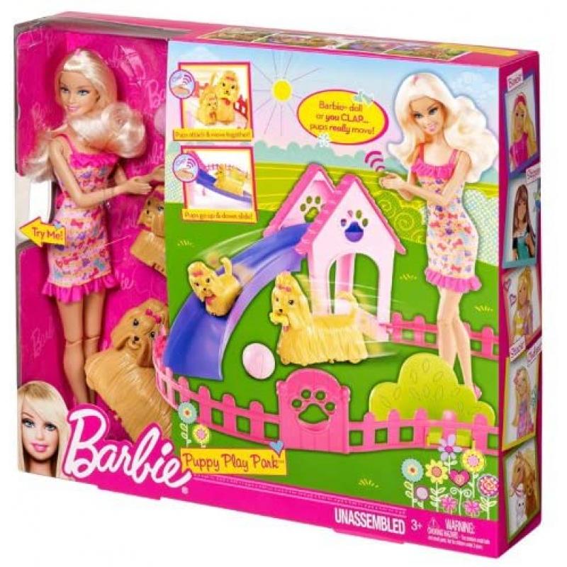 Игровая площадка Barbie для щенков X2631 Барби комплекс площадка для грызунов с 2 домиками и горкой фанера 19 х 14 см