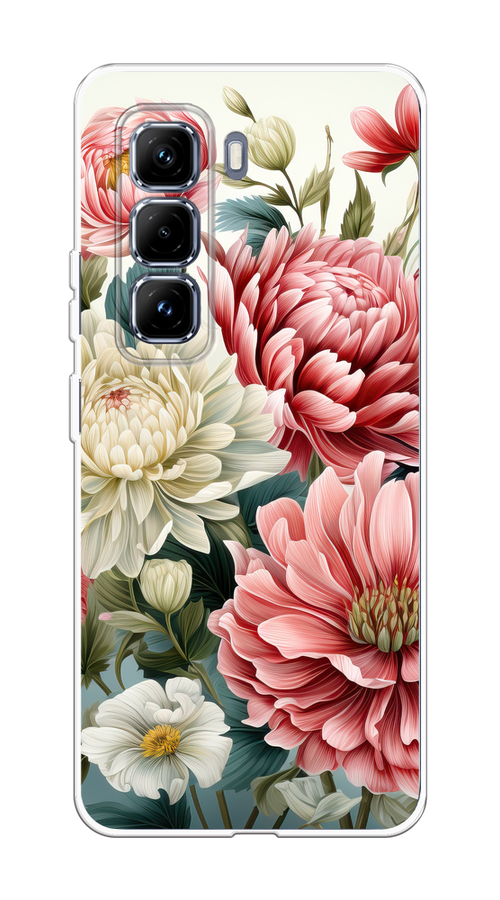 

Чехол на Infinix Hot 50 Pro Plus Садовые цветы рисунок, Розовый;зеленый;белый, 3107050-1