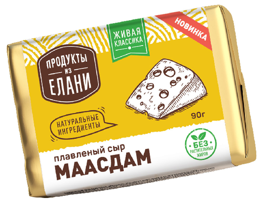 Плавленый сыр Продукты из Елани Маасдам 50% 90 г