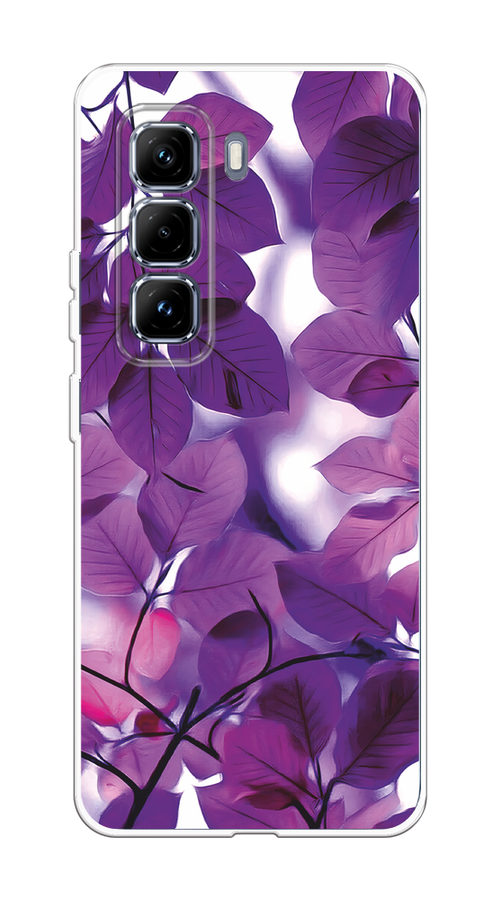 

Чехол на Infinix Hot 50 Pro Plus Сиреневые листики, Фиолетовый;голубой, 3107050-1