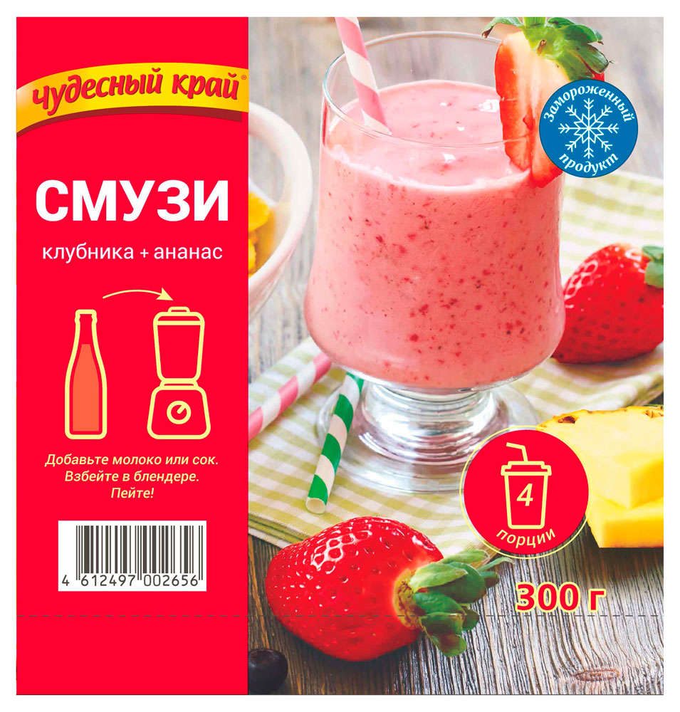 

Смесь Чудесный край из клубники и ананаса замороженная 300 г