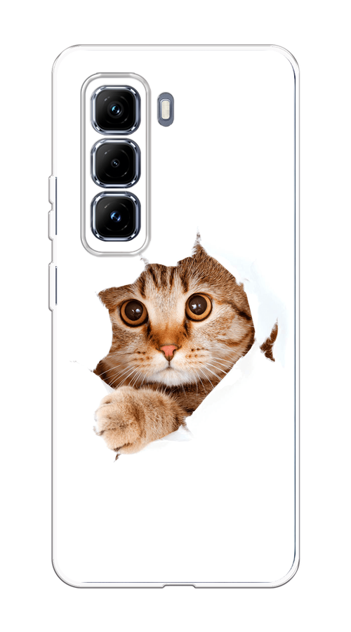 

Чехол на Infinix Hot 50 Pro Plus Кот и бумага, Белый;коричневый, 3107050-1