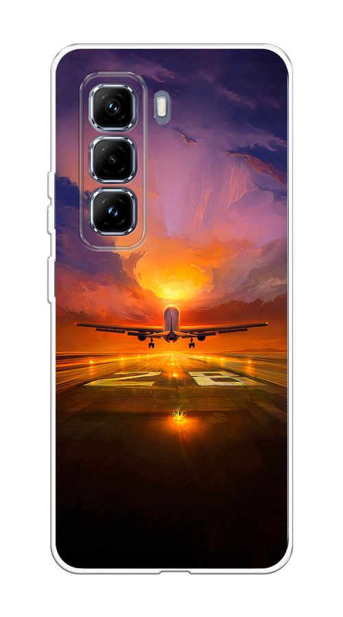

Чехол на Infinix Hot 50 Pro Plus Самолет на посадке, Оранжевый;синий, 3107050-1