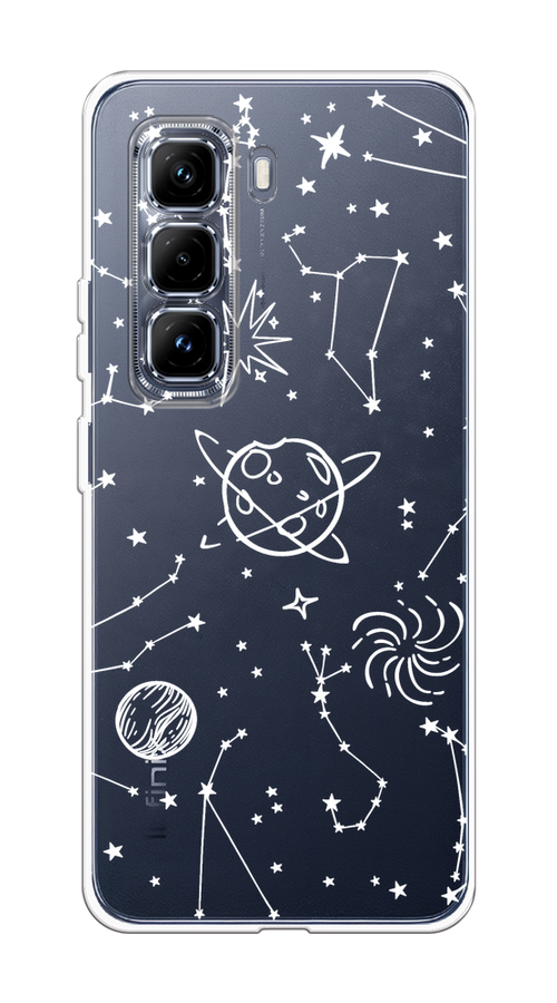 

Чехол на Infinix Hot 50 Pro Plus Планеты в космосе, Белый, 3107050-1