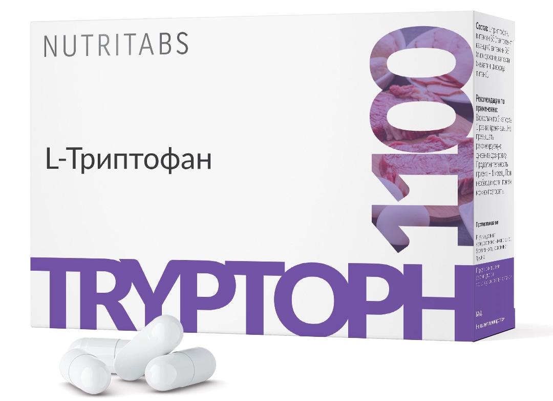 Триптофан аминокислота NUTRITABS L-Tryptophan 60 капс.