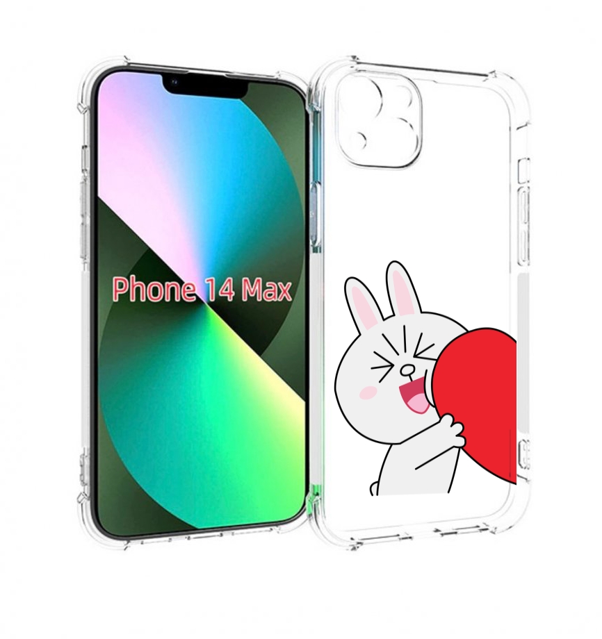 

Чехол MyPads зайчик-с-полуседрцем для iPhone 14 Plus (6.7), Прозрачный, Tocco