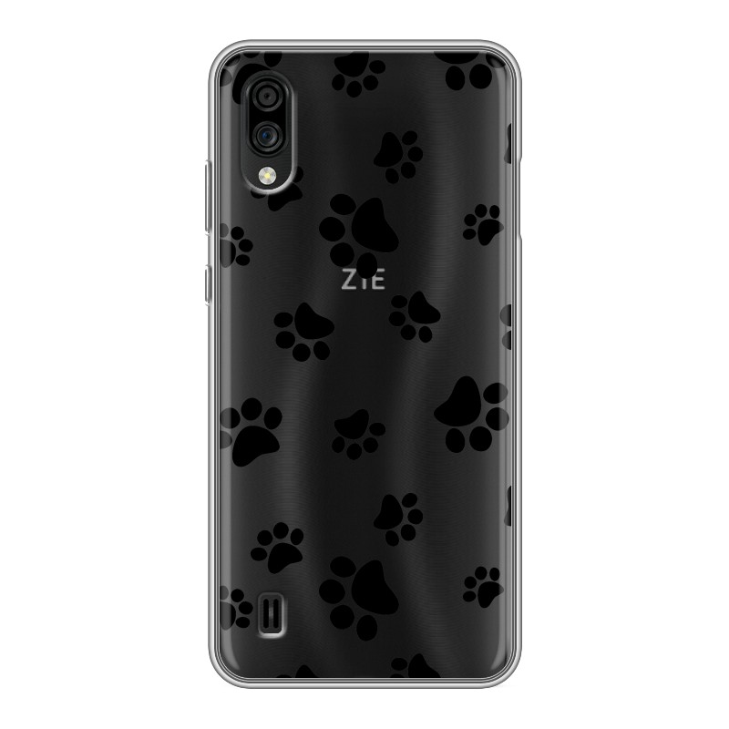 фото Полупрозрачный дизайнерский силиконовый чехол для zte blade a5 (2020) прозрачные следы 100gadgets