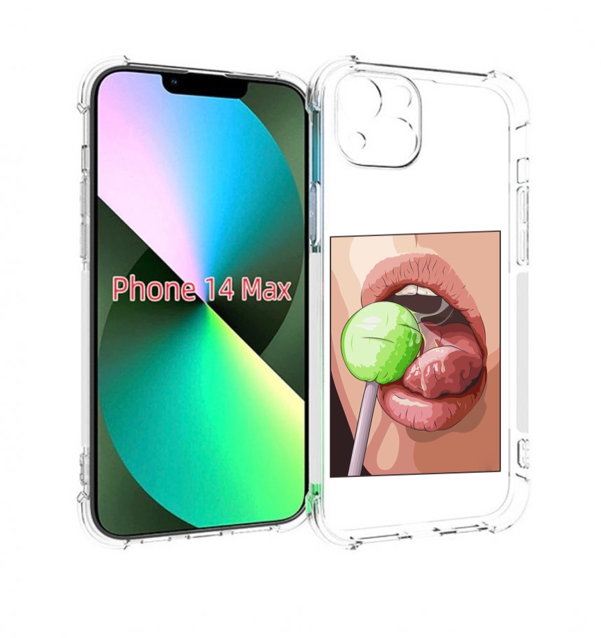 

Чехол MyPads зеленый-чупа-чупс женский для iPhone 14 Plus (6.7), Прозрачный, Tocco