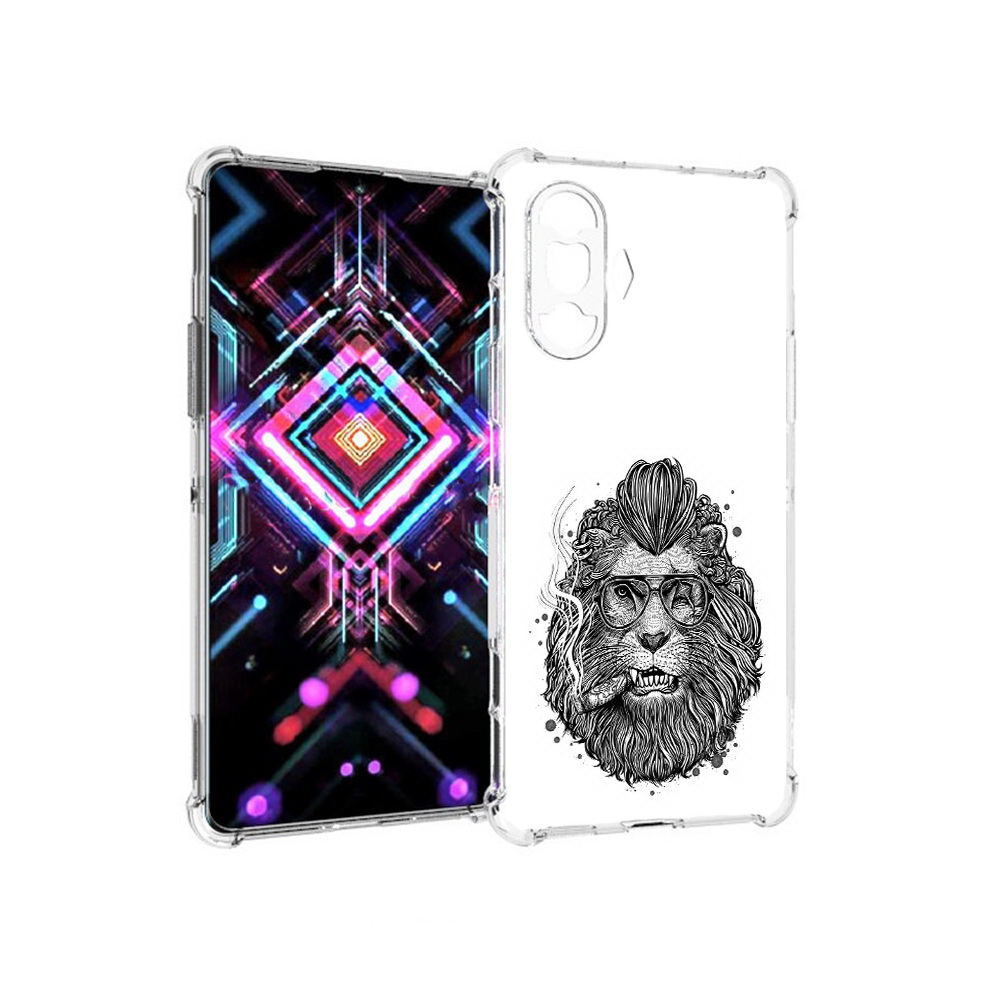 

Чехол MyPads Tocco для Xiaomi Poco F3 GT курящий лев (PT172450.277.432), Прозрачный, Tocco