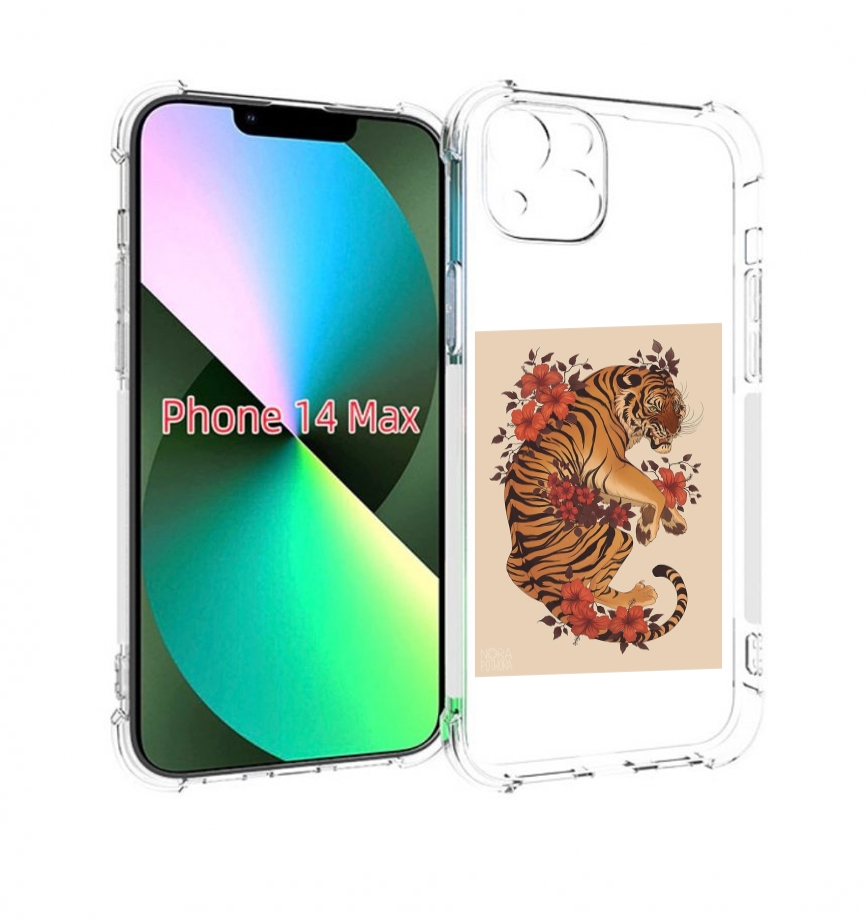 

Чехол MyPads злой-тигр-с-цветами для iPhone 14 Plus (6.7), Прозрачный, Tocco