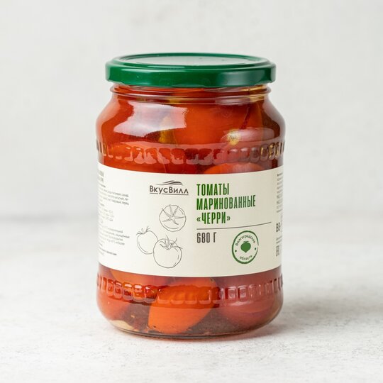 

Томаты ВкусВилл Черри маринованные 680 г