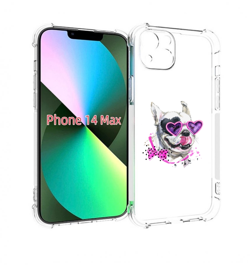 

Чехол MyPads акварельный пёс для iPhone 14 Plus (6.7), Прозрачный, Tocco