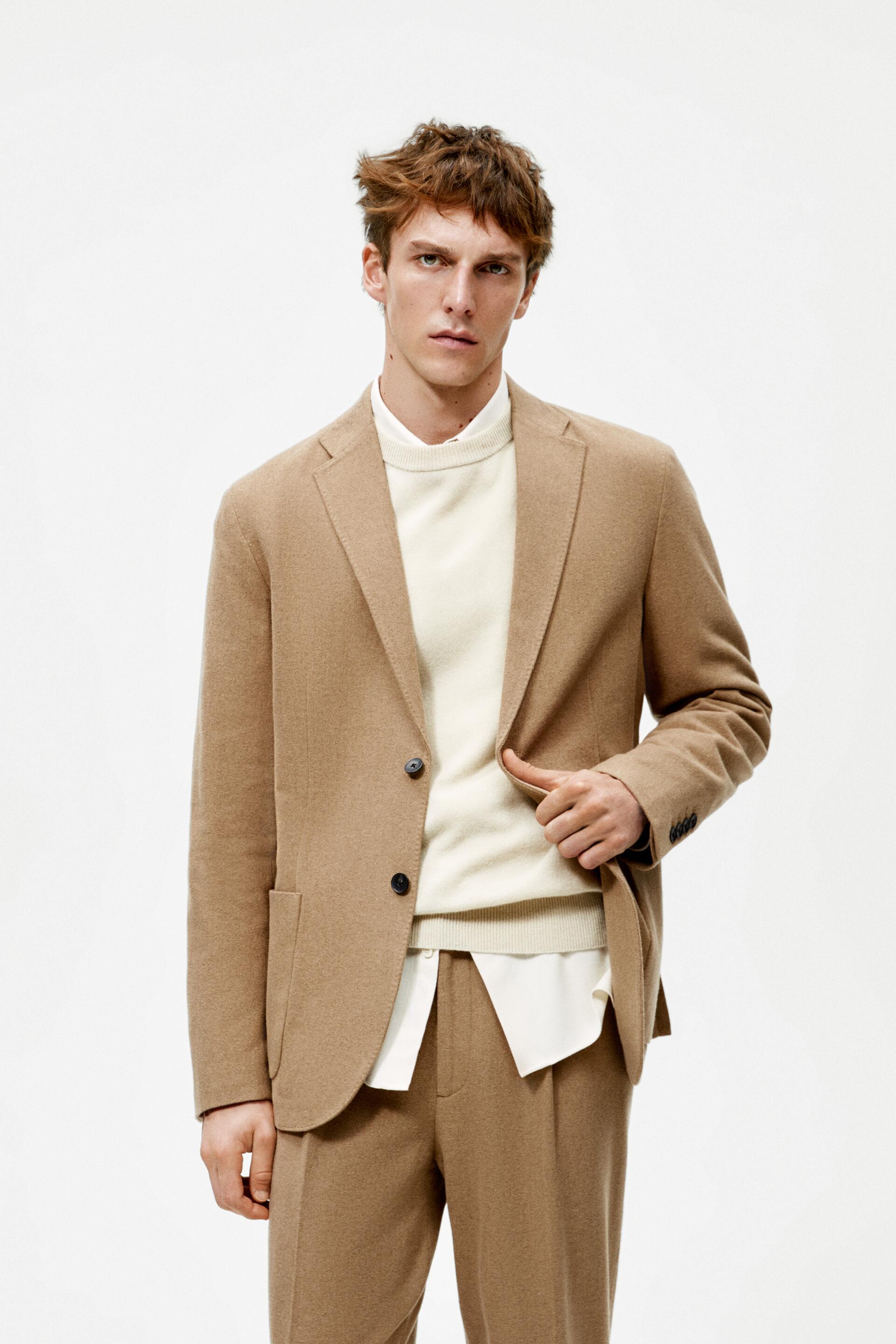 

Пиджак мужской ZARA 08288312 бежевый S, 08288312