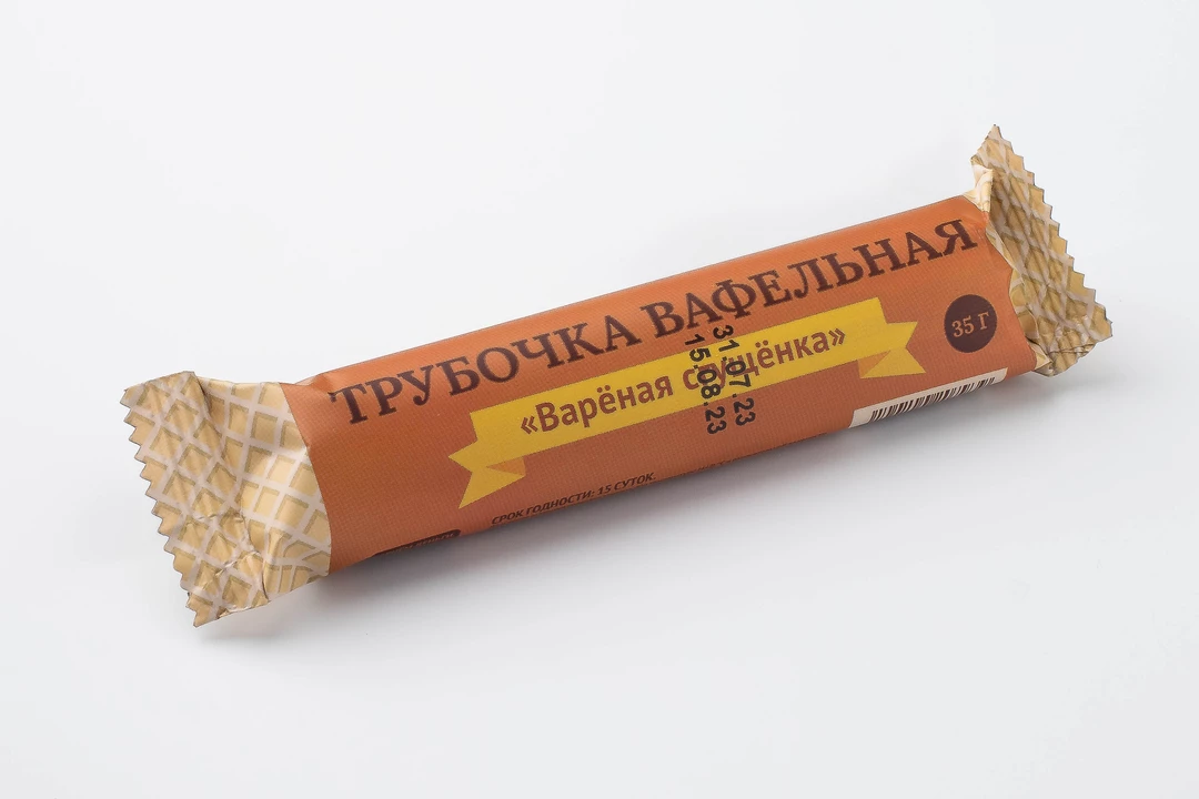 

Вафли ВкусВилл трубочки вареная сгущенка 35 г