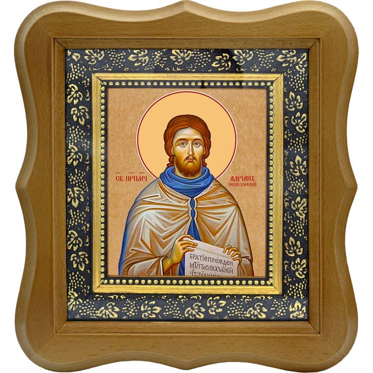 

Адриан Пошехонский, Ярославский, игумен преподобномученик. Икона на холсте.